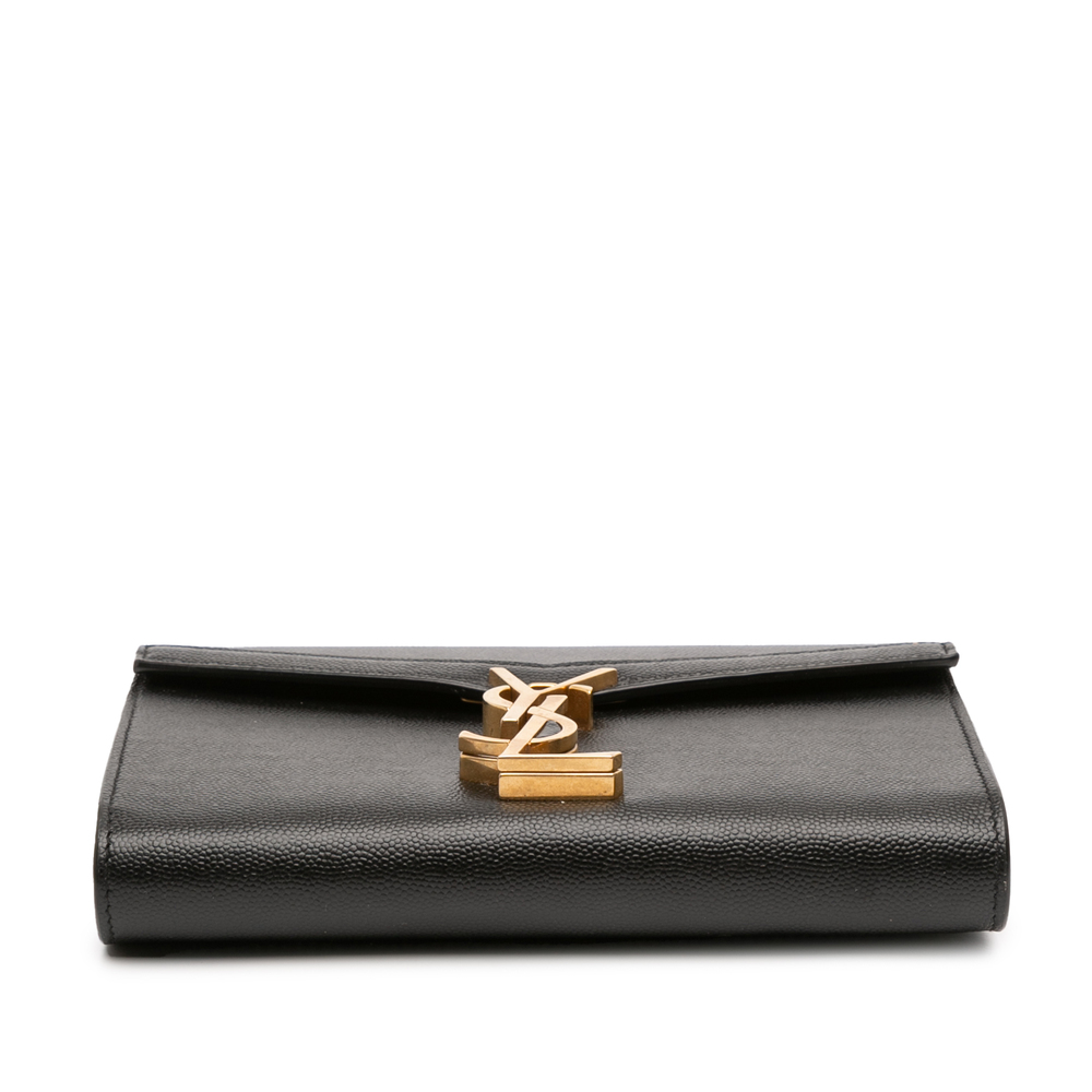 Pre-Loved Saint Laurent Grain De Poudre Monogram Cassandra Chain Wallet - Picture 3 of 10